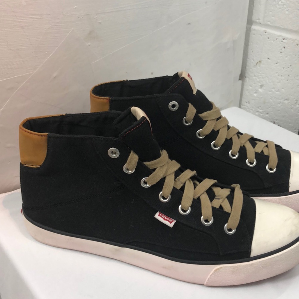 Levi’s Black Canvas High-Top Sneakers Size 13 - Picture 3 of 8